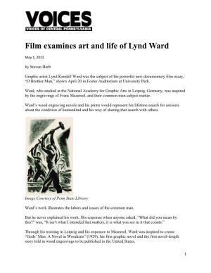 Film Examines Art and Life of Lynd Ward