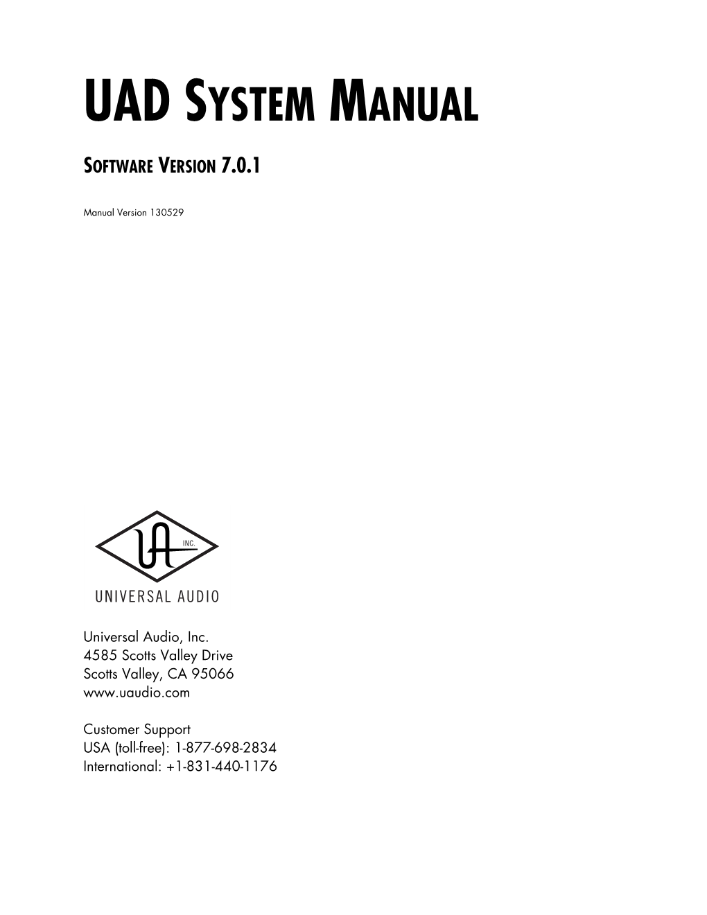 UAD System Manual V7.0.1