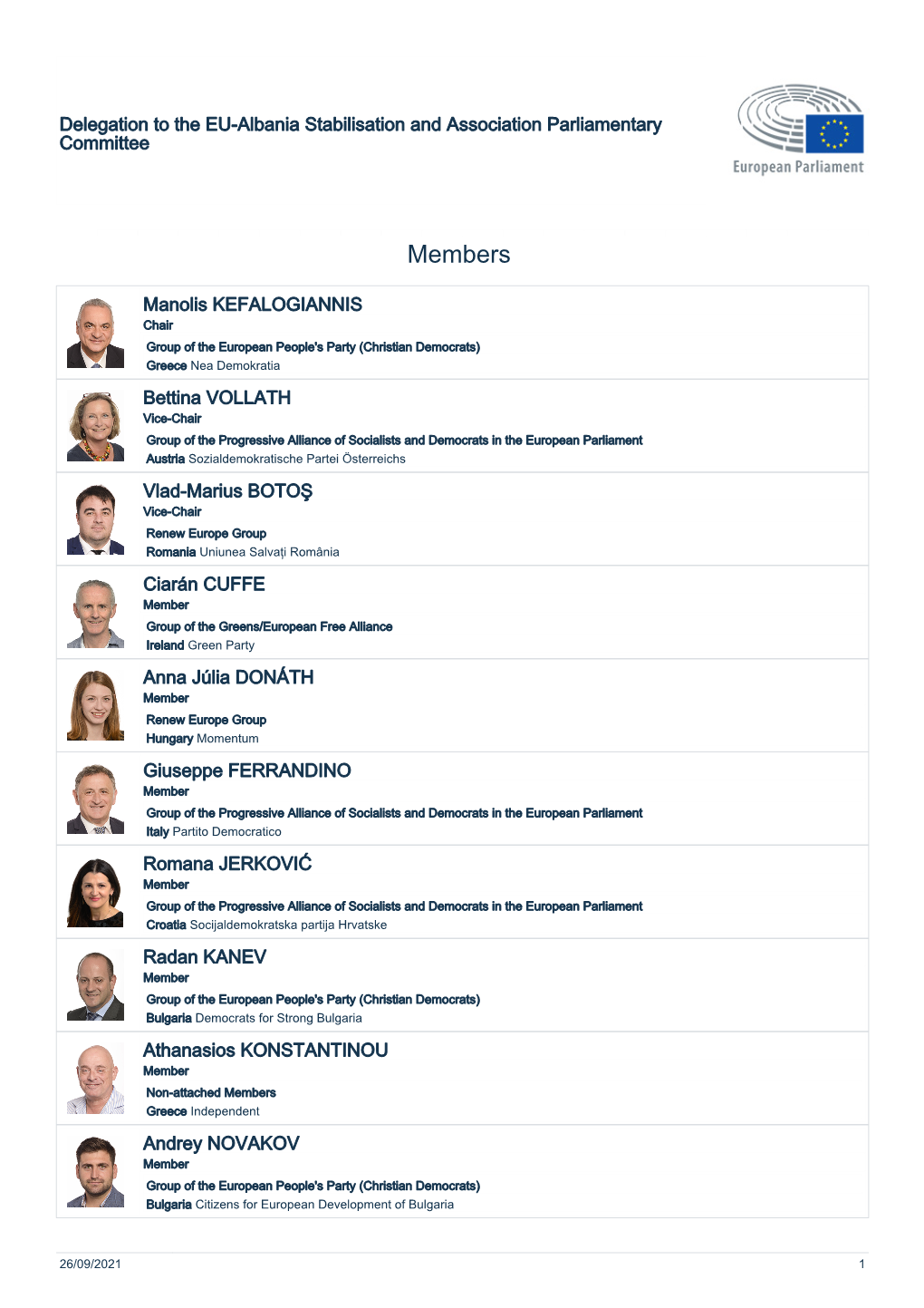 List of Members