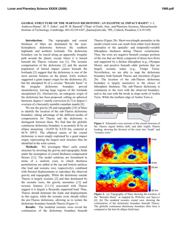 Global Structure of the Martian Dichotomy: an Elliptical Impact Basin? J