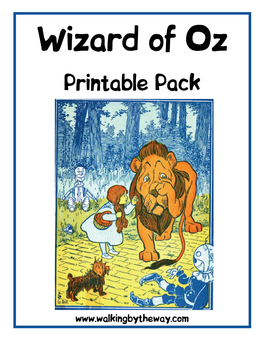 Wizard of Oz Printable Pack
