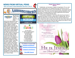 NEWS from VIRTUAL PEWS Purple Theory: Week 6 Silence Eliot & St