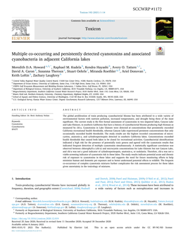 Multiple Co-Occurring and Persistently Detected Cyanotoxins and Associated Cyanobacteria in Adjacent California Lakes