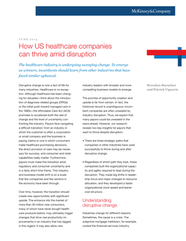 How US Healthcare Companies Can Thrive Amid Disruption
