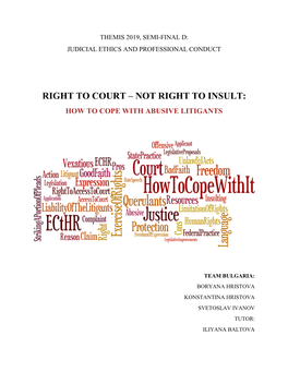 Right to Court – Not Right to Insult
