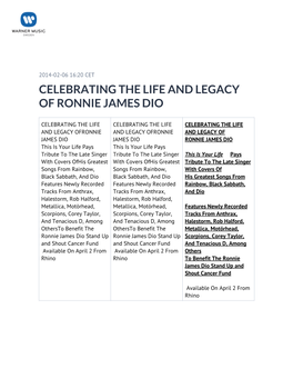 Celebrating the Life and Legacy of Ronnie James Dio