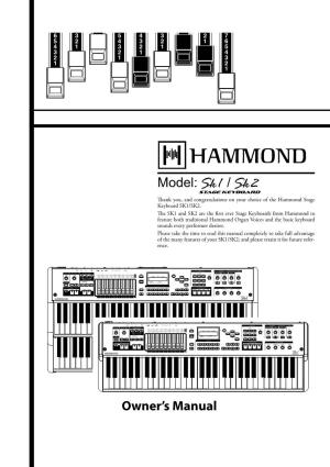 Hammond SK1/SK2 Owner's Manual