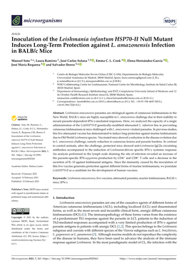 Inoculation of the Leishmania Infantum HSP70-II Null Mutant Induces Long-Term Protection Against L