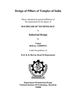 Design of Pillars of Temples of India