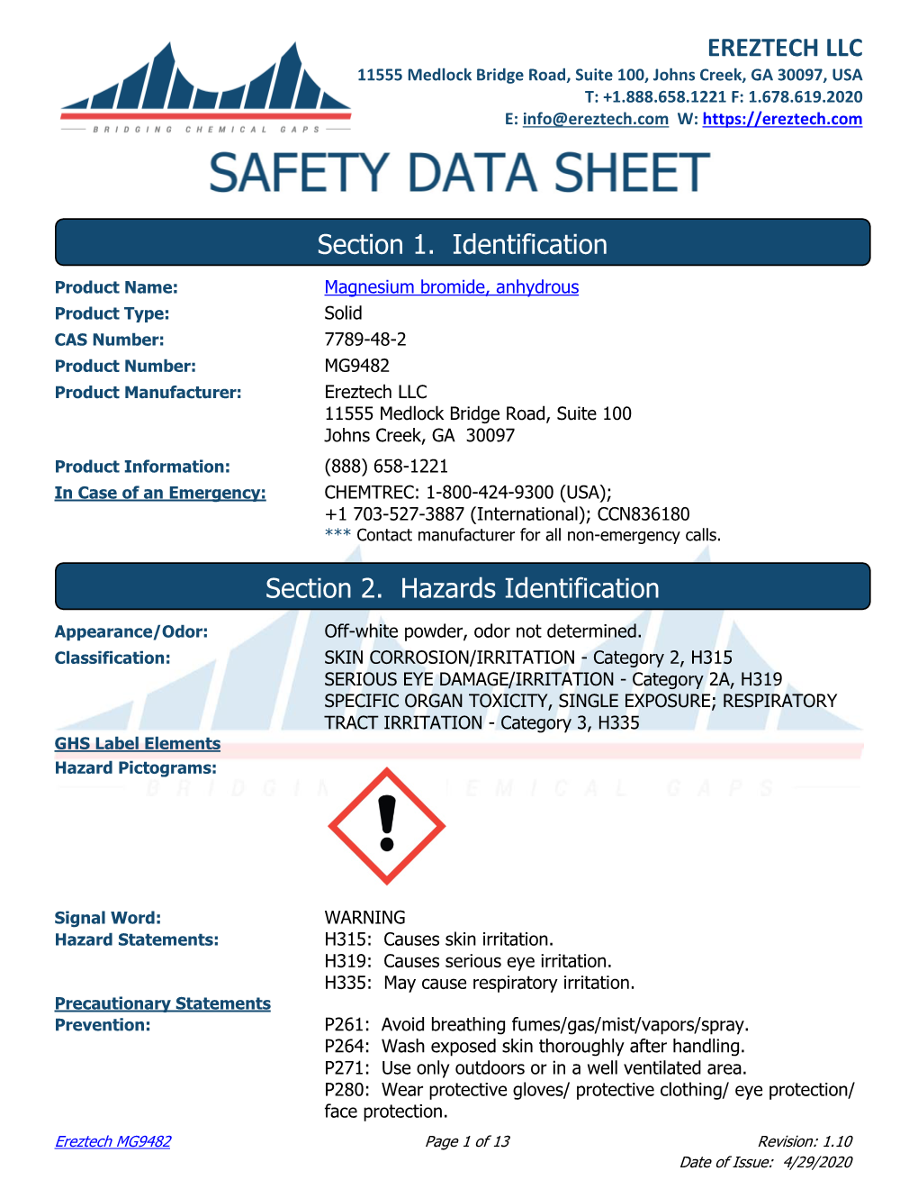 Magnesium Bromide, Anhydrous