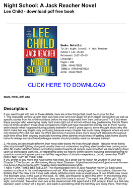 (F83a97c) Night School: a Jack Reacher Novel Lee Child