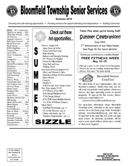 2010 Senior Summer Newsletter