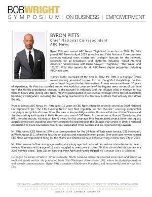 BYRON PITTS Chief National Correspondent ABC News