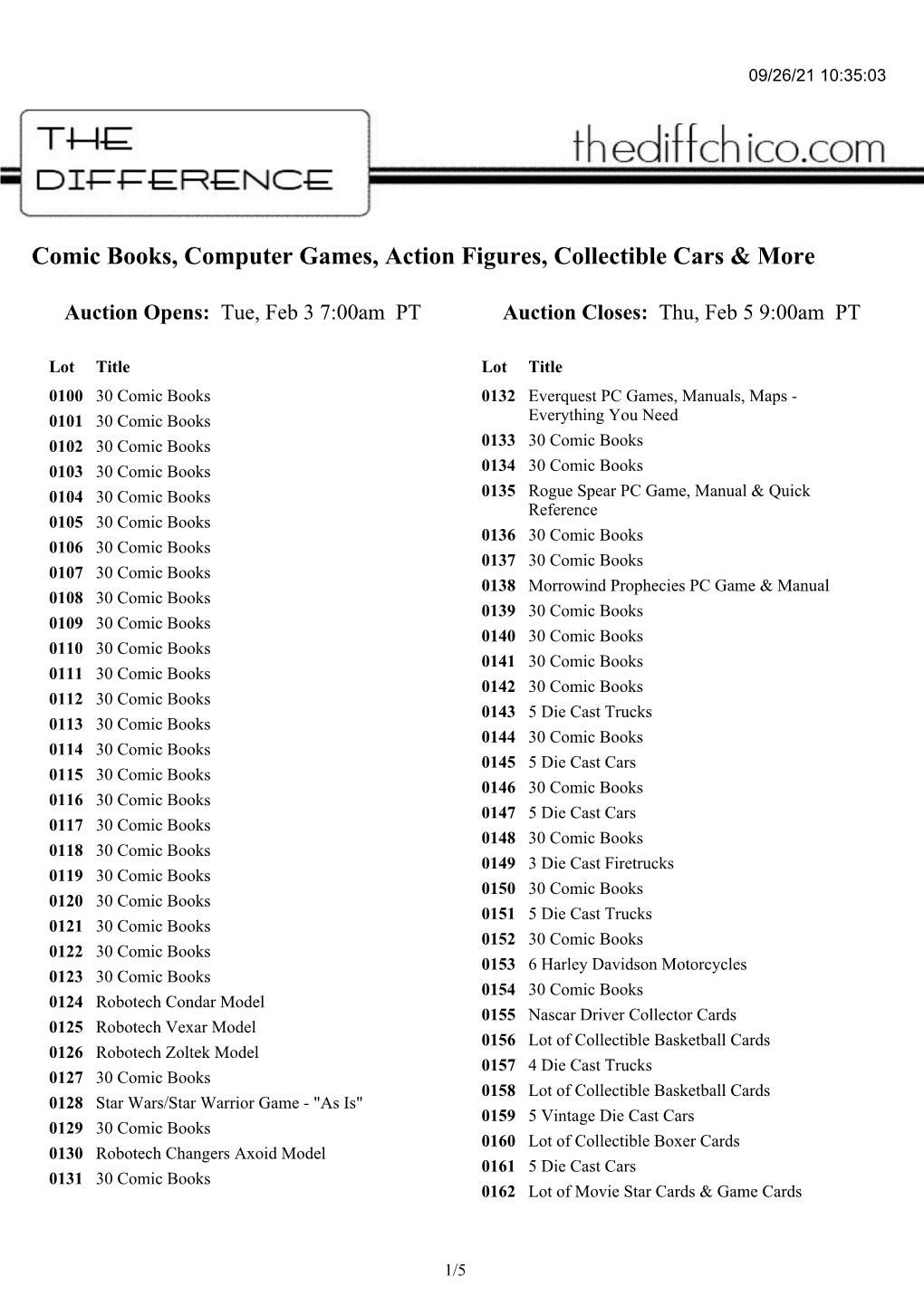 Comic Books, Computer Games, Action Figures, Collectible Cars & More