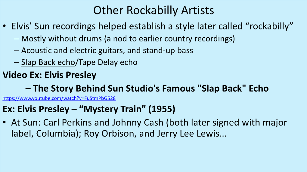 Other Rockabilly Artists