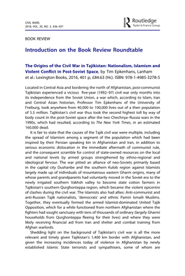 Introduction on the Book Review Roundtable