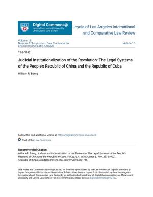 Judicial Institutionalization of the Revolution: the Legal Systems of the People's Republic of China and the Republic of Cuba
