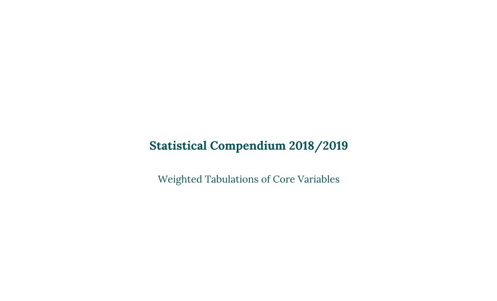 Statistical Compendium 2018/2019