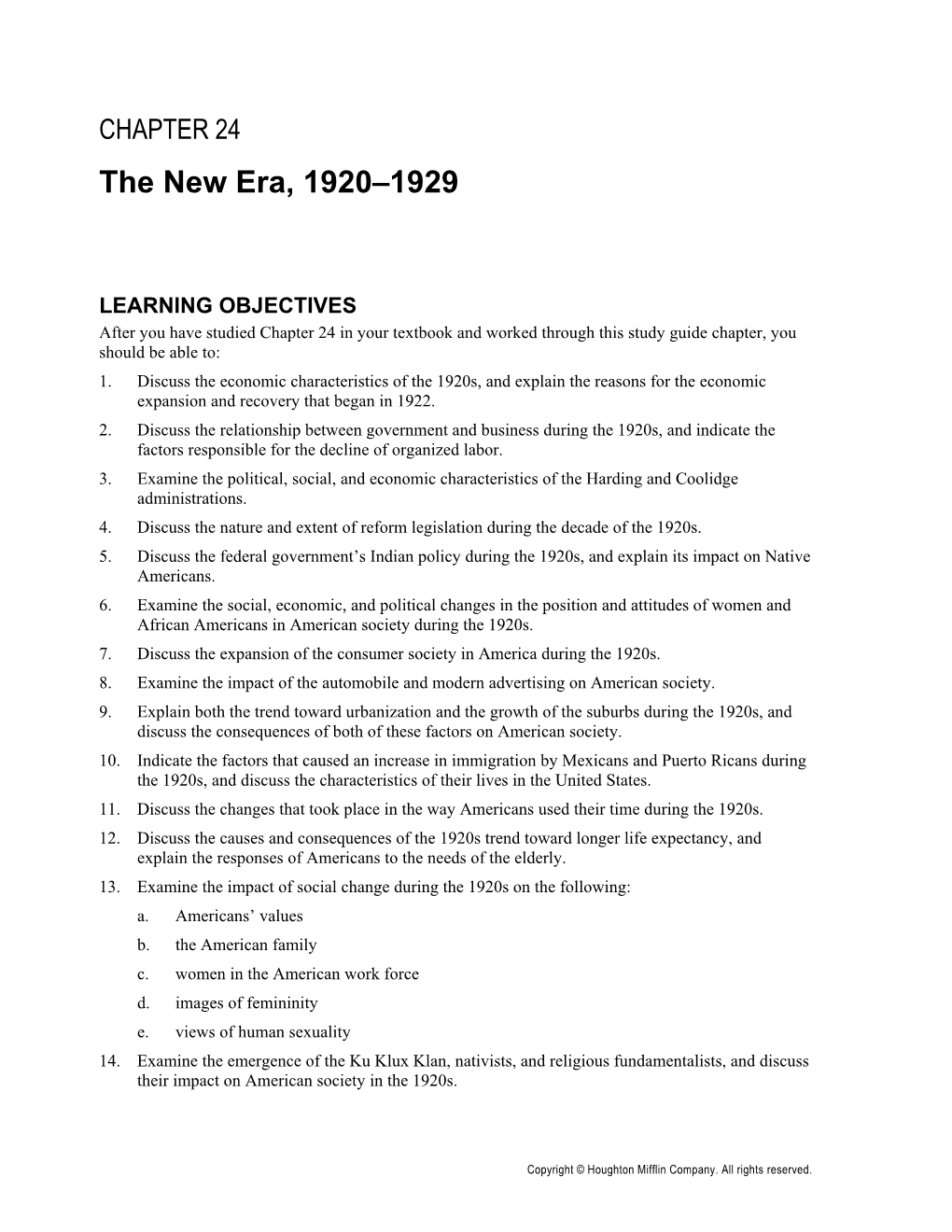 The New Era, 1920–1929