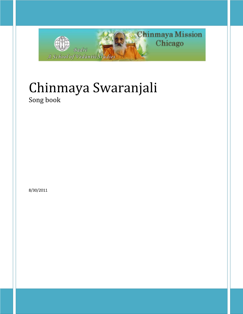 Chinmaya Swaranjali Song Book