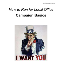 How to Run for Local Office Campaign Basics 2019 Toolkit Page 92 of 134