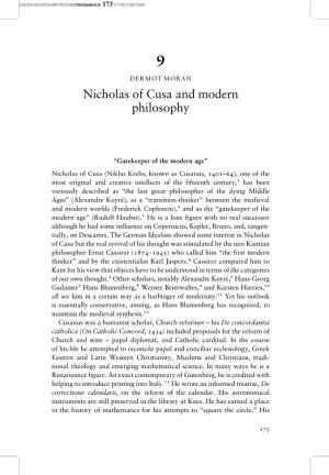 Nicholas of Cusa and Modern Philosophy