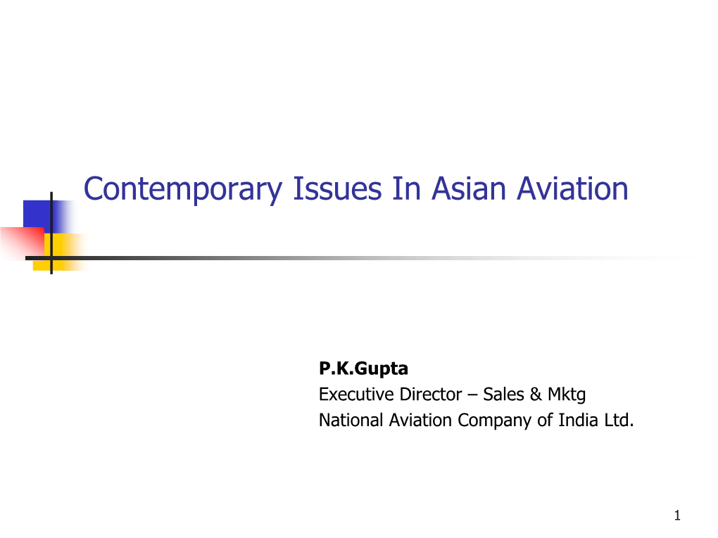 Contemporary Issues in Asian Aviation
