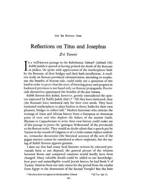 Reflections on Titus and Josephus Yavetz, Zvi Greek, Roman and Byzantine Studies; Winter 1975; 16, 4; Proquest Pg