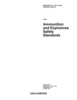 DA PAM 385-64 Ammunition and Explosives Safety Standards