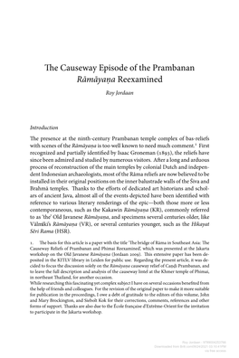 E Causeway Episode of the Prambanan Rāmāyaṇa Reexamined