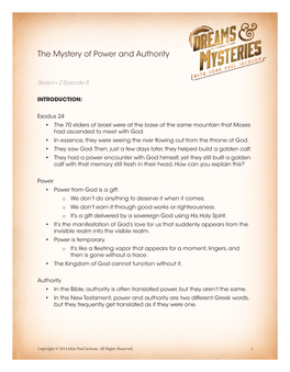 The Mystery of Power and Authority