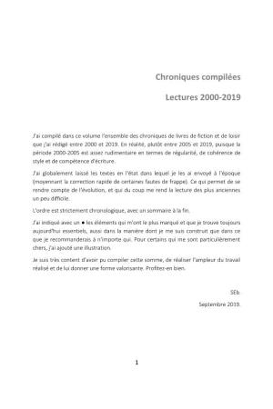 Chroniques Compilées Lectures 2000-2019
