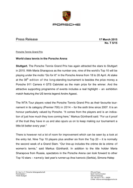 Press Release 17 March 2015 No