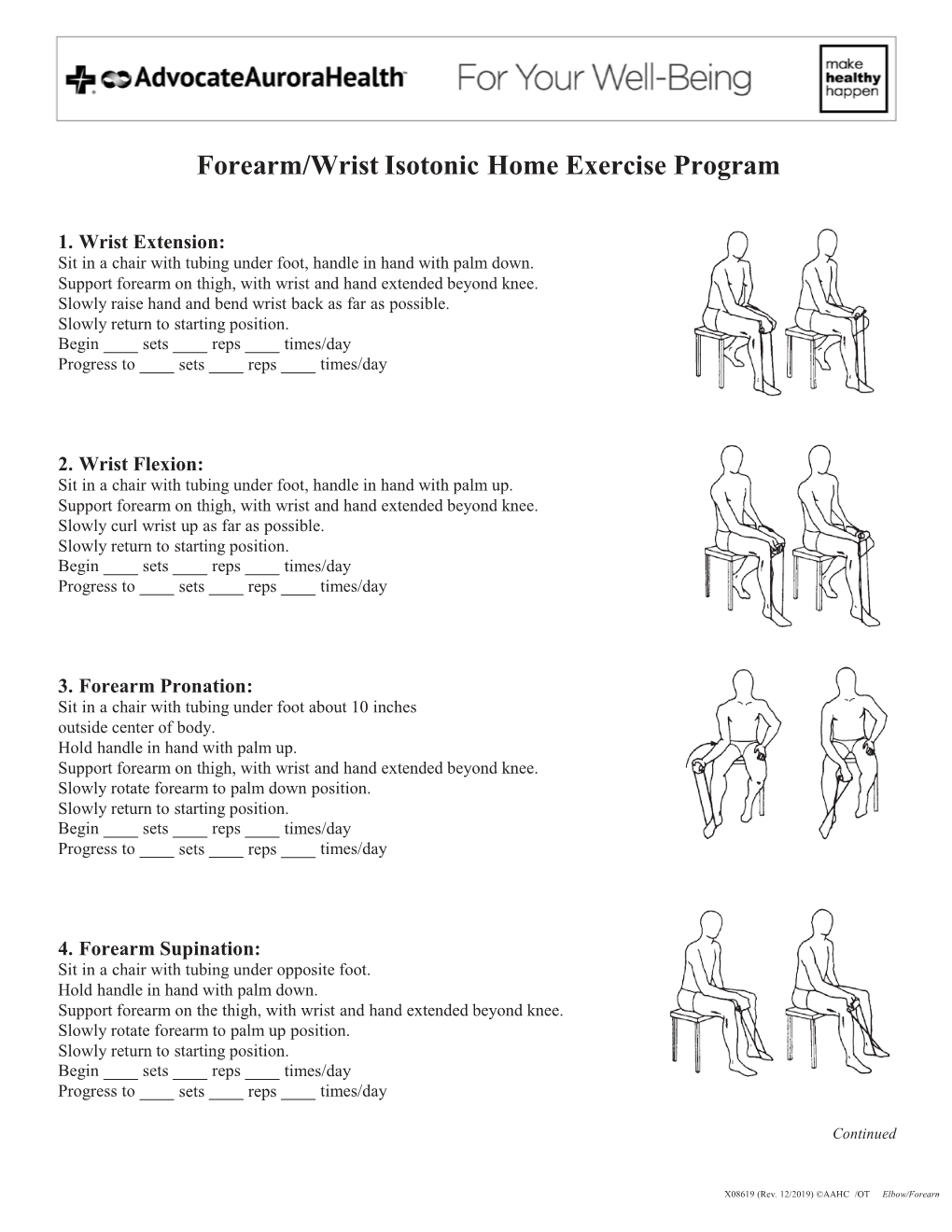 Forearm/Wrist Isotonic Home Exercise Program