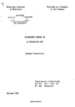 Recensement General De La Population 1977