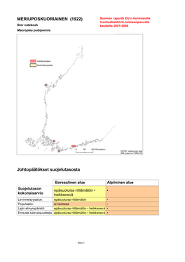 Meriuposkuoriainen (Macroplea Pubipennis) Espoonlahdella –Elinalueiden Hoito• Ja Käyttösuunnitelma