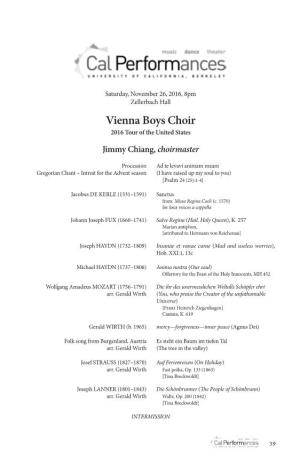 Vienna Boys Choir 2016 Tour of the United States