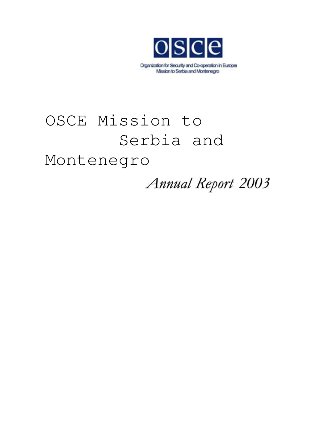 OSCE Mission to Serbia and Montenegro