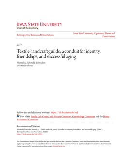 Textile Handcraft Guilds: a Conduit for Identity, Friendships, and Successful Aging Sherryl A