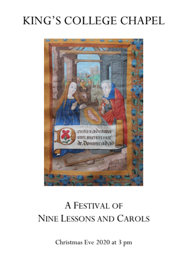 A Festival of Nine Lessons and Carols 2020