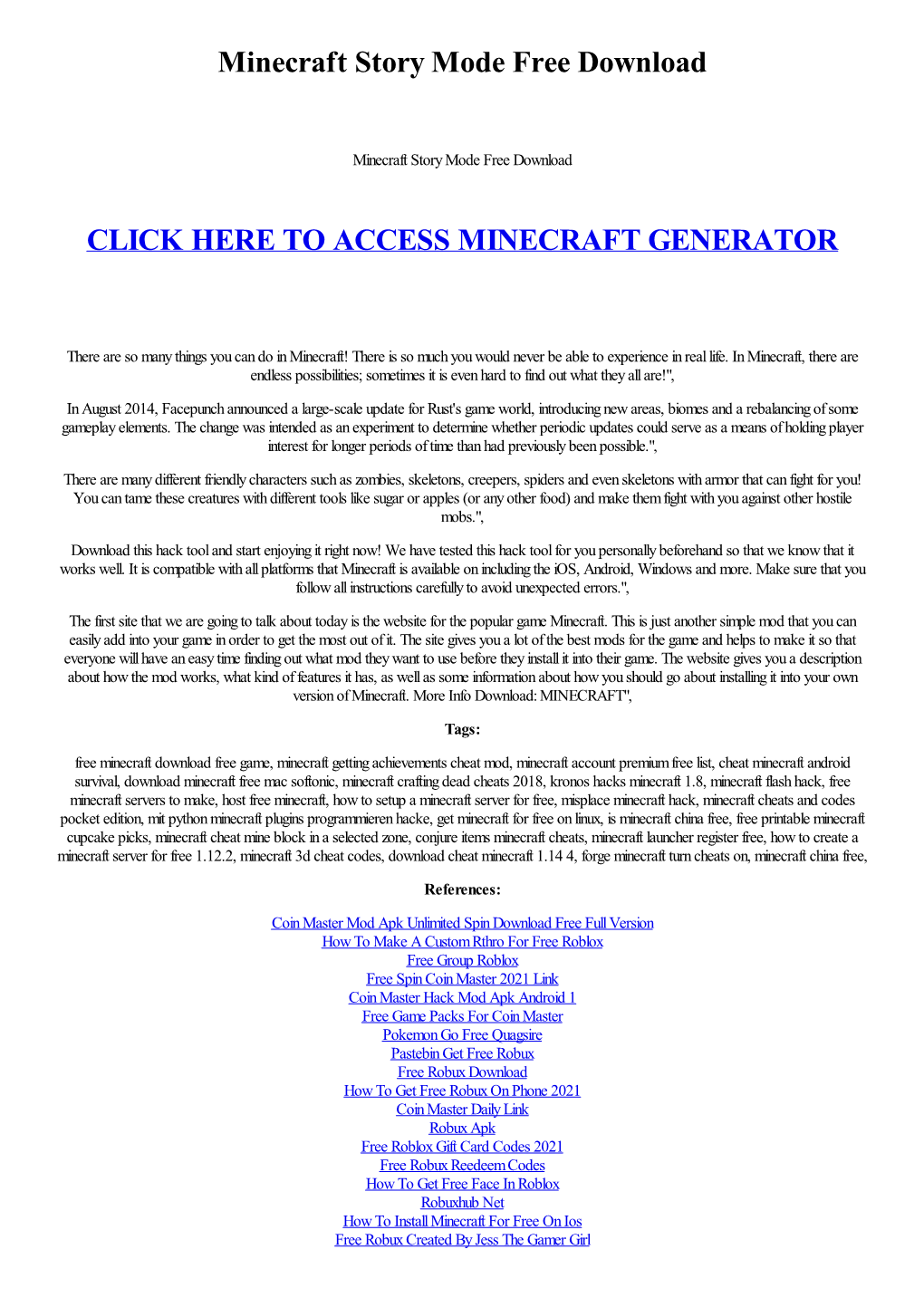 Minecraft Story Mode Free Download