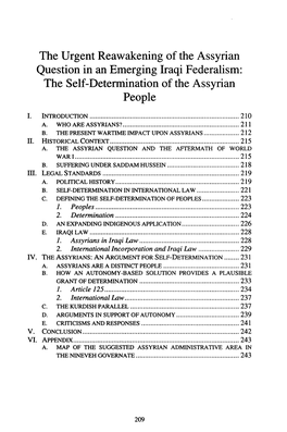 The Self-Determination of the Assyrian People