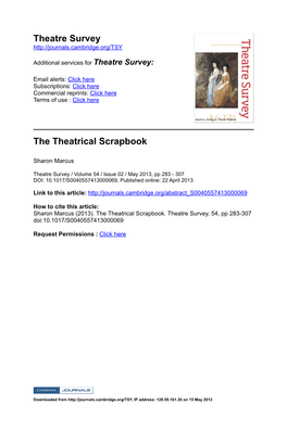 Theatre Survey the Theatrical Scrapbook