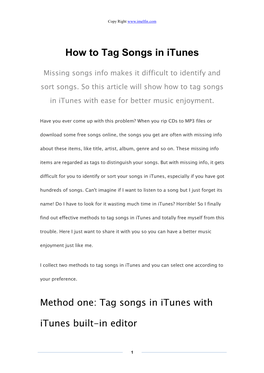How to Tag Songs in Itunes