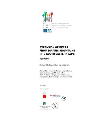 Expansion of Bears from Dinaric Mountains Into South-Eastern Alps Report