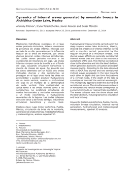 Dynamics of Internal Waves Generated by Mountain Breeze in Alchichica Crater Lake, Mexico