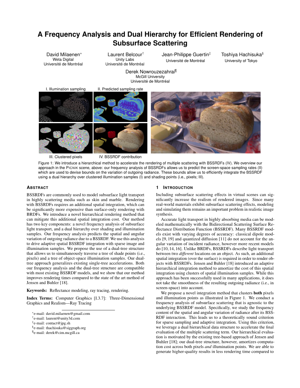 A Frequency Analysis and Dual Hierarchy for Efﬁcient Rendering of Subsurface Scattering