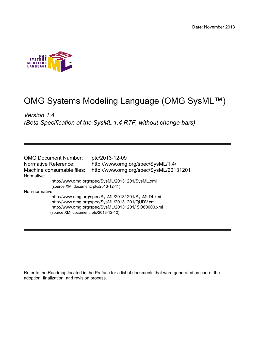 OMG Systems Modeling Language (OMG Sysml™)