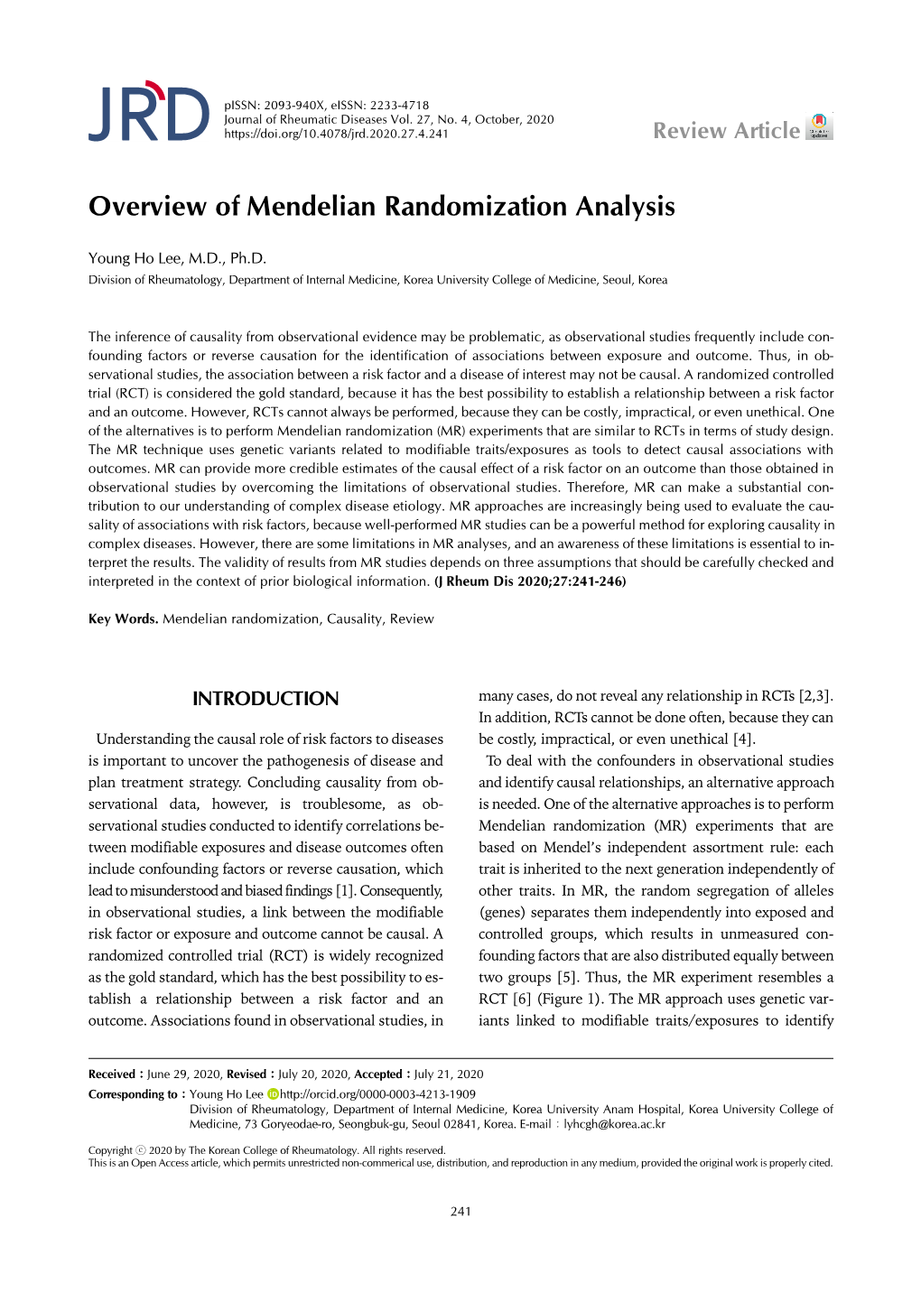 Overview of Mendelian Randomization Analysis