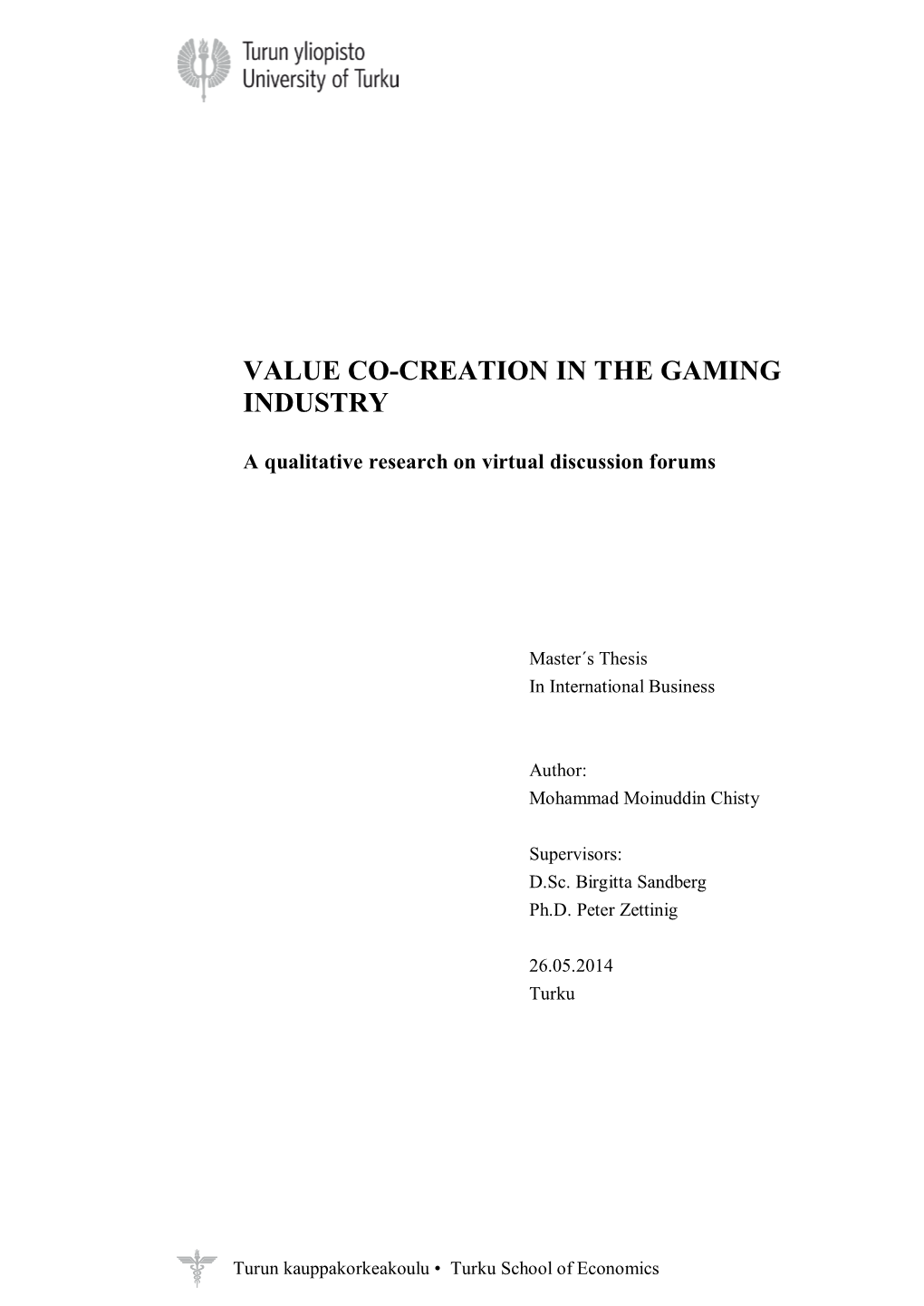 Value Co-Creation in the Gaming Industry